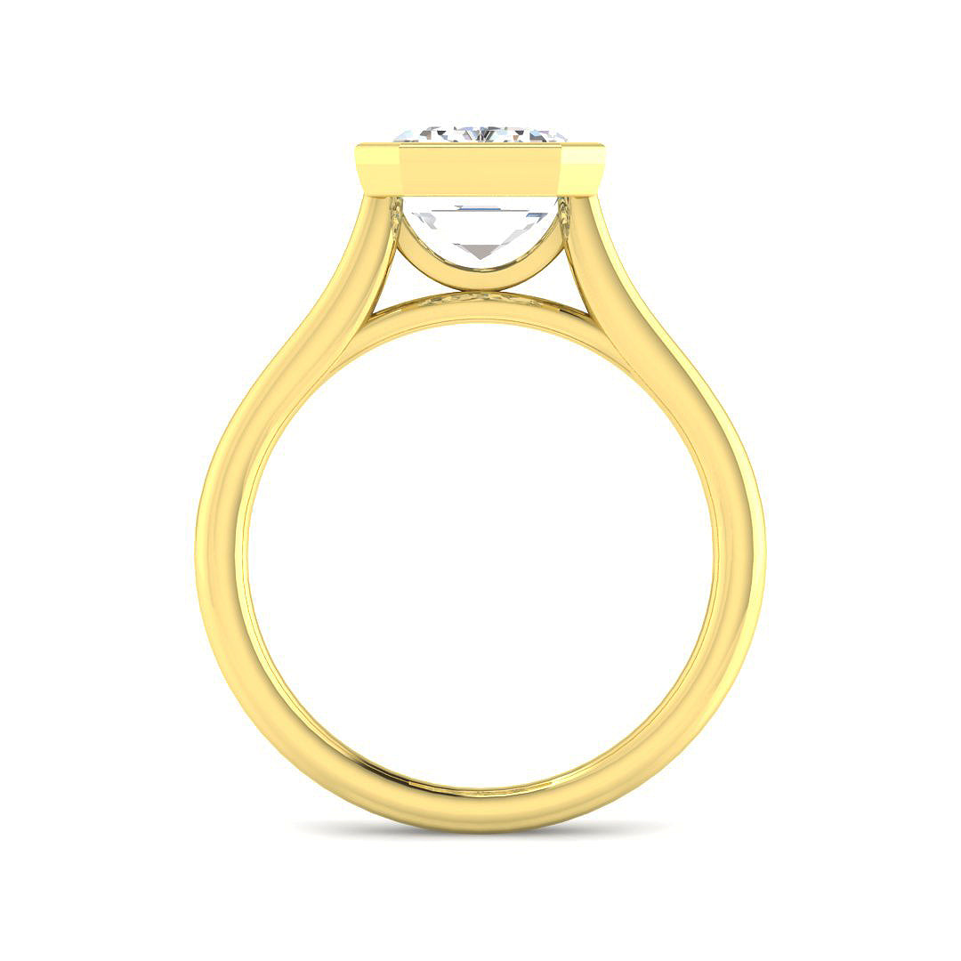 9ct Yellow Gold Emerald Cut Lab Grown Diamond Ring 2
