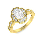 9ct Yellow Gold Cushion Cvd Old Cut Ring 1
