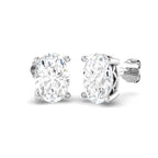 9ct White Gold Oval Lab Grown Diamond Earrings 1