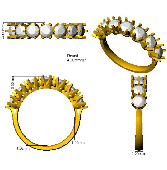 9ct Two Tone Round Cvd Old Cut Ring 3
