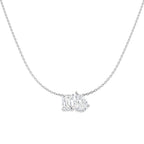 9ct White Gold Emerald Cut and Pear Lab Grown Diamond Necklace 1