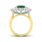 9ct Two Tone Oval Emerald and Diamond Ring 2