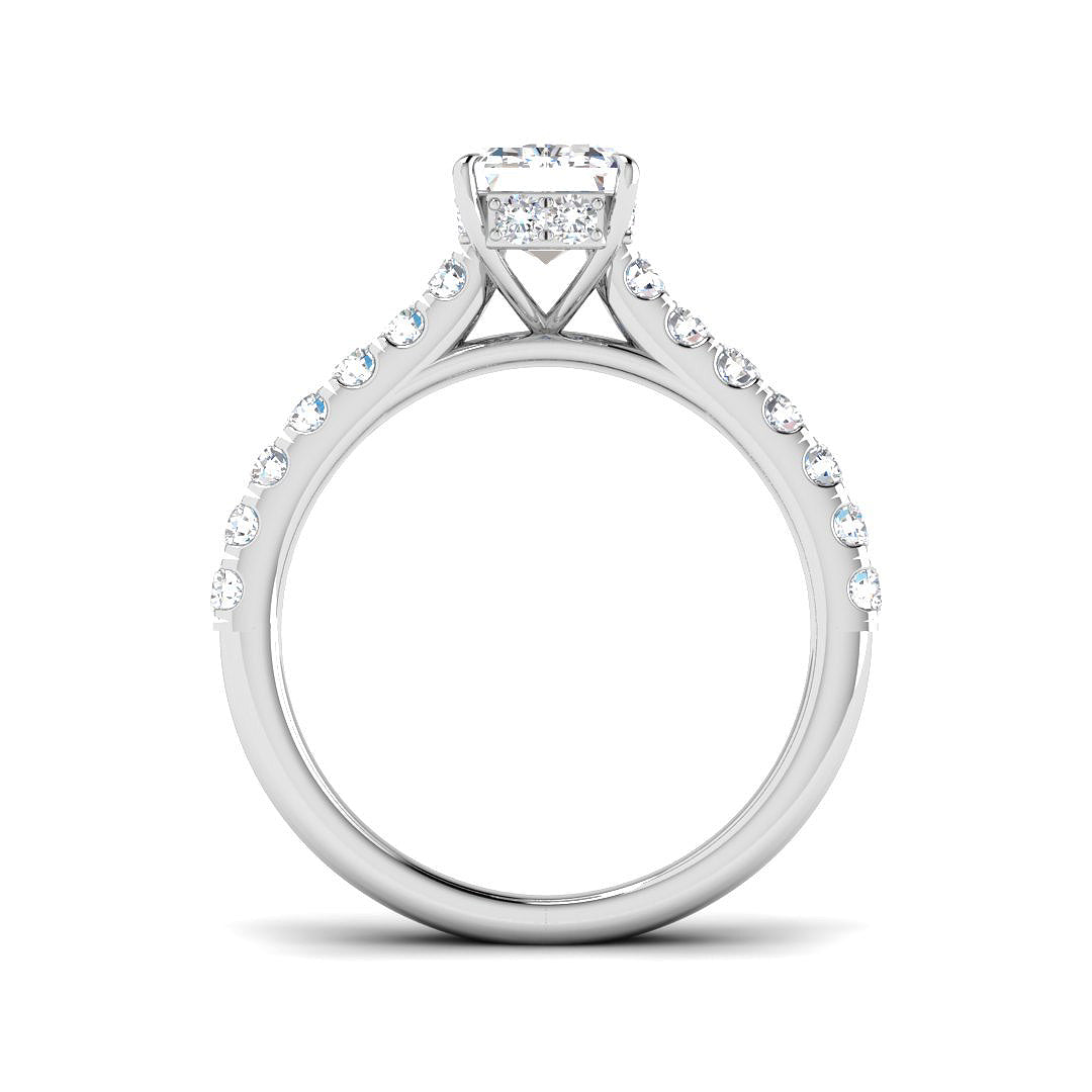 9ct White Gold Emerald Cut Lab Grown Diamond Ring 2