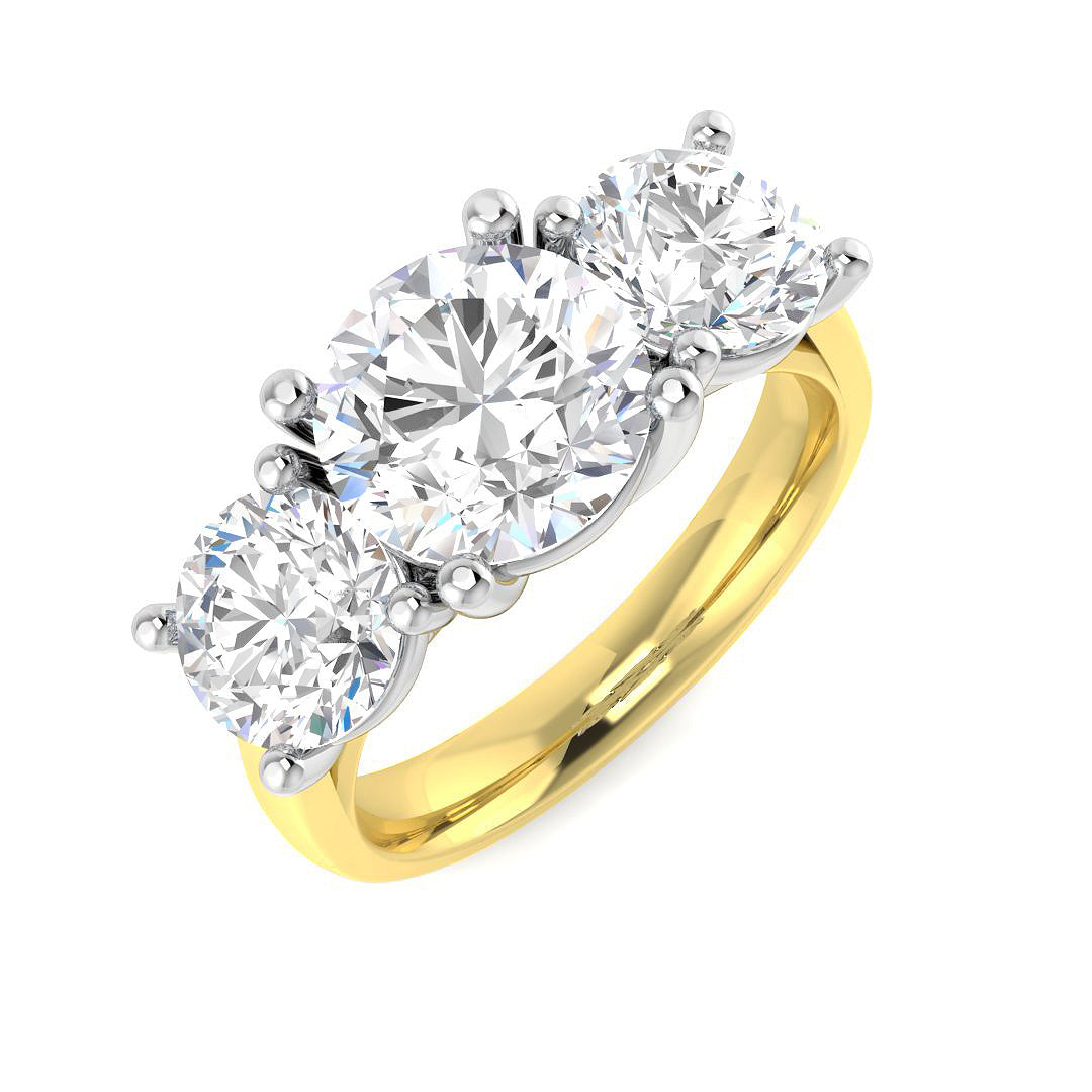 9ct Yellow Gold Round Lab Grown Diamond Ring 1