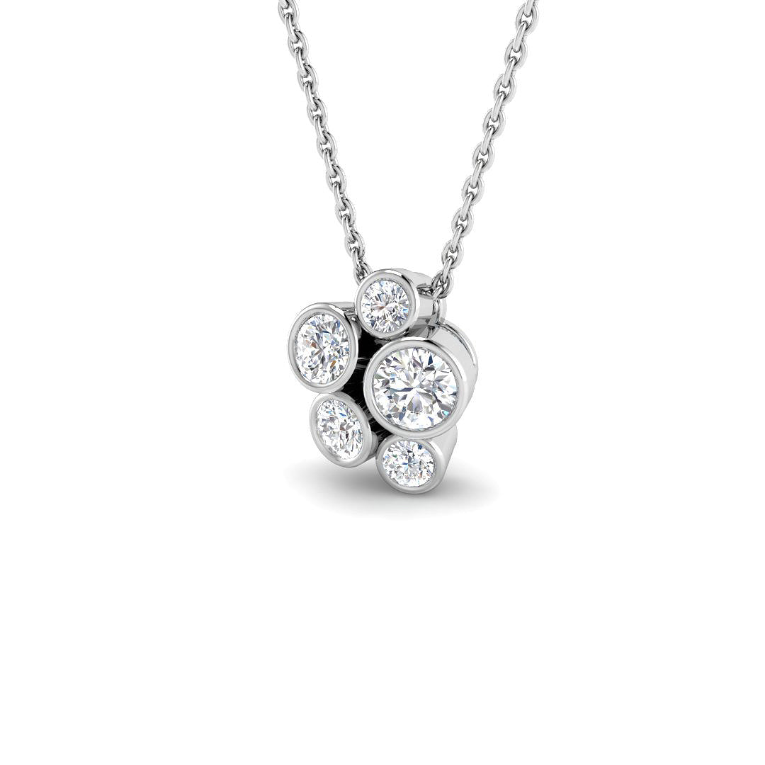 9ct White Gold Round Lab Grown Diamond Pendant 1
