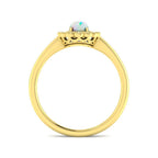9ct Yellow Gold Oval Opal and Diamond Ring 2