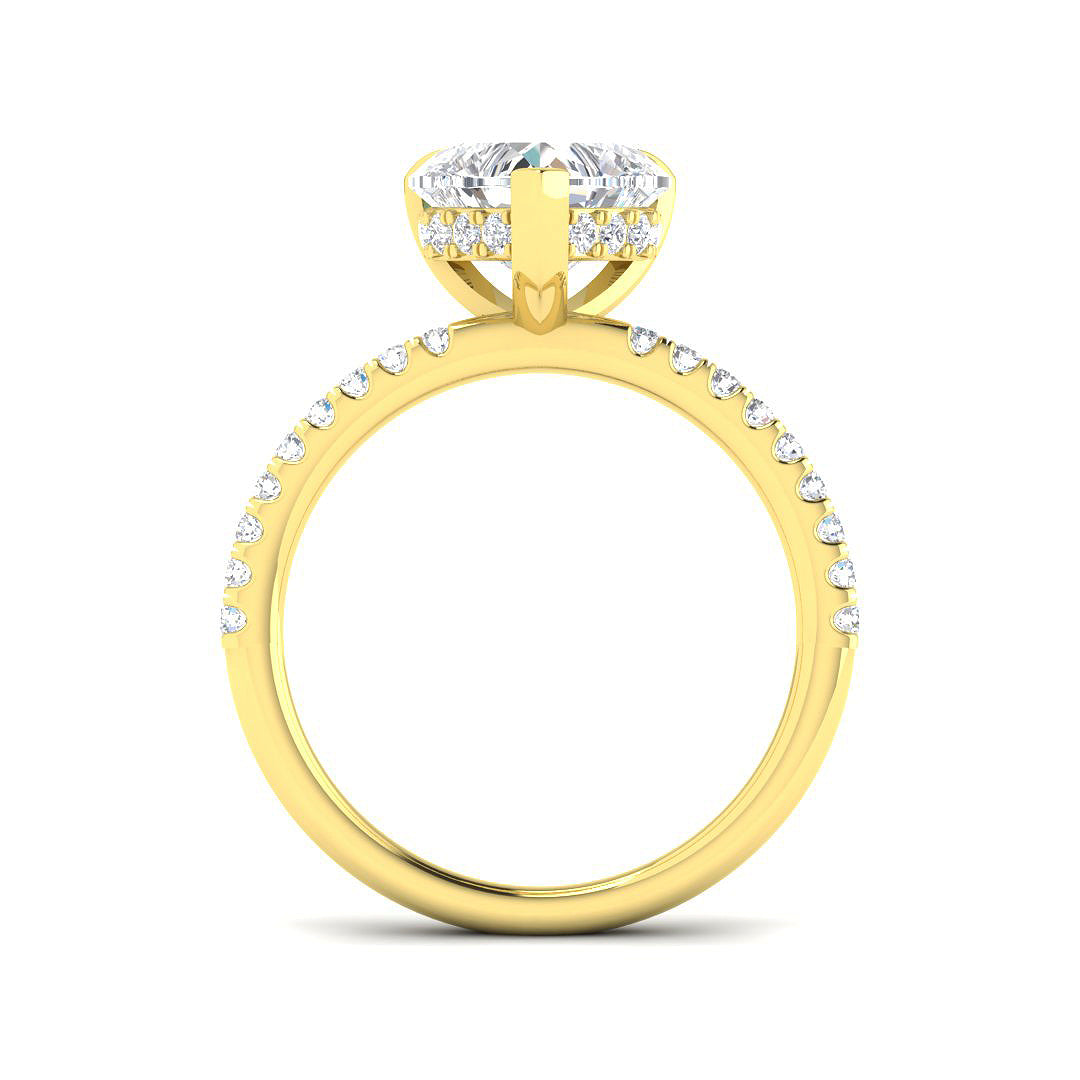 18ct Yellow Gold Heart Lab Grown Diamond Ring 2