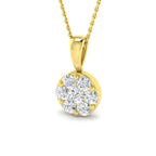 9ct Yellow Gold Round Lab Grown Diamond Pendant 1