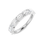 9ct White Gold Emerald Cut Lab Grown Diamond Ring 1