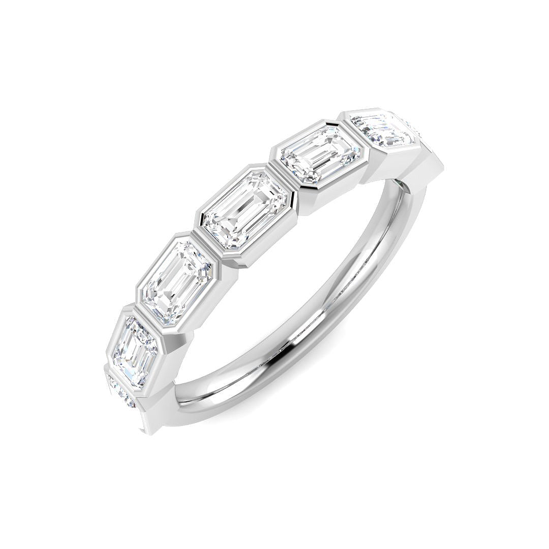 9ct White Gold Emerald Cut Lab Grown Diamond Ring 1