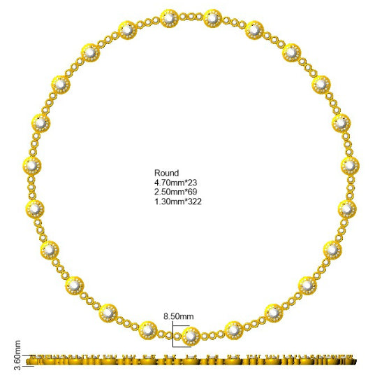 9ct White Gold Round Lab Grown Diamond Necklace 2