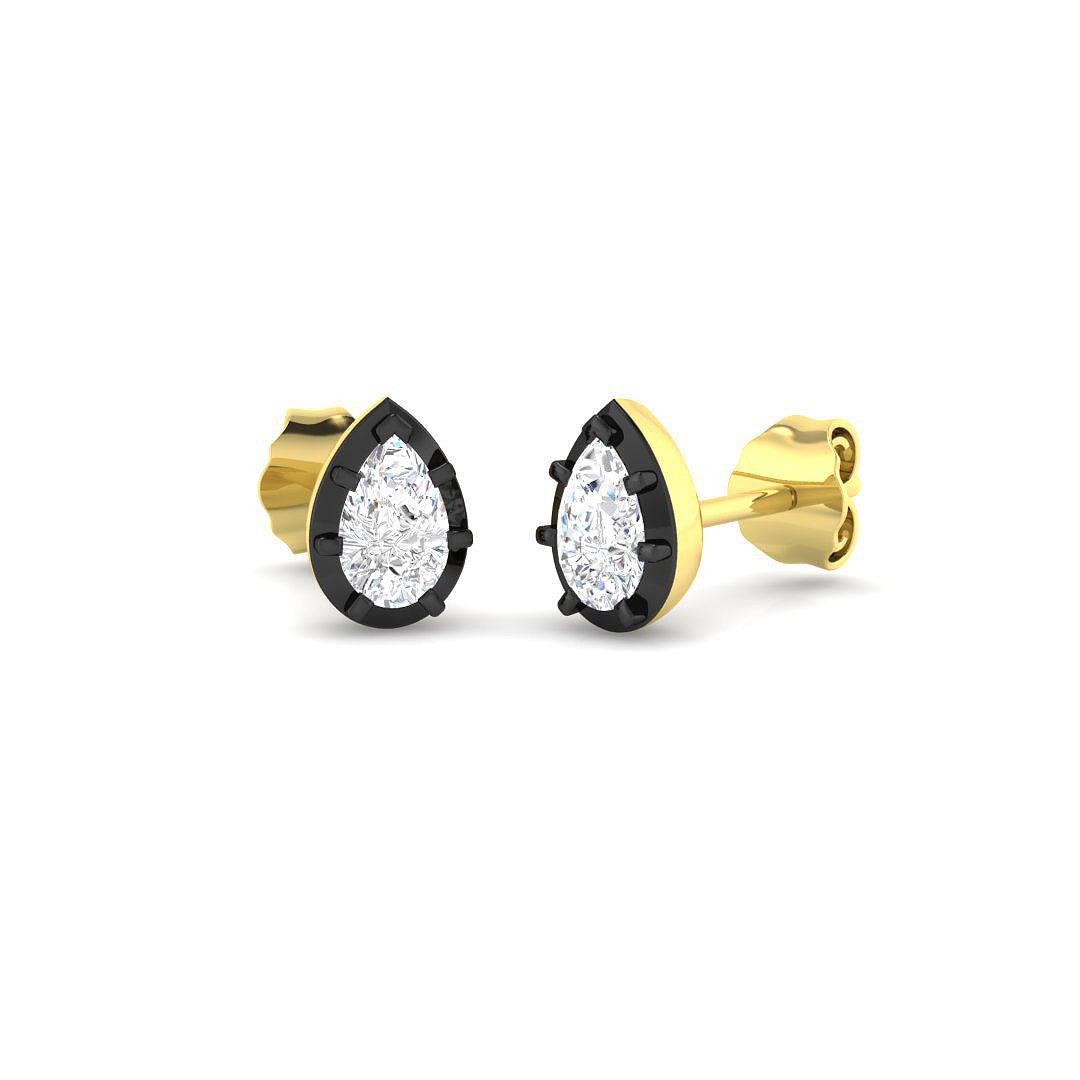9ct Yellow Gold Pear Lab Grown Diamond Earrings 1