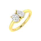 9ct Yellow Gold Oval and Pear Lab Grown Diamond Ring 1