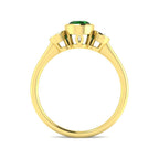 9ct Yellow Gold Oval Emerald and Diamond Ring 2