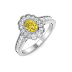 9ct White Gold Oval Diamond Ring 1