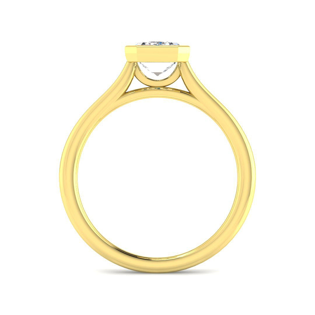 9ct Yellow Gold Emerald Cut Lab Grown Diamond Ring 2