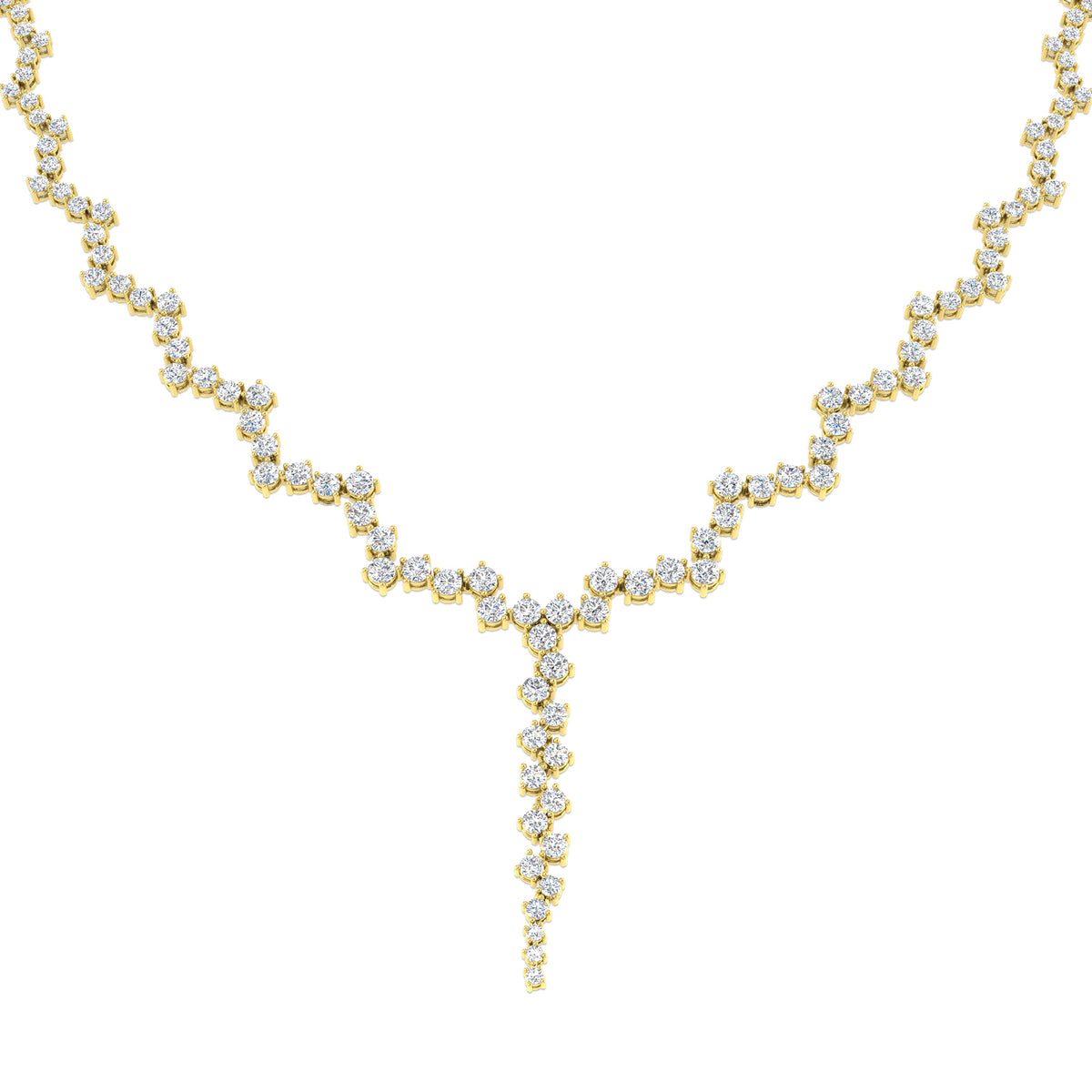 9ct Yellow Gold Round Lab Grown Diamond Necklace 1
