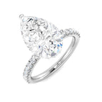 9ct White Gold Pear Lab Grown Diamond Ring 1