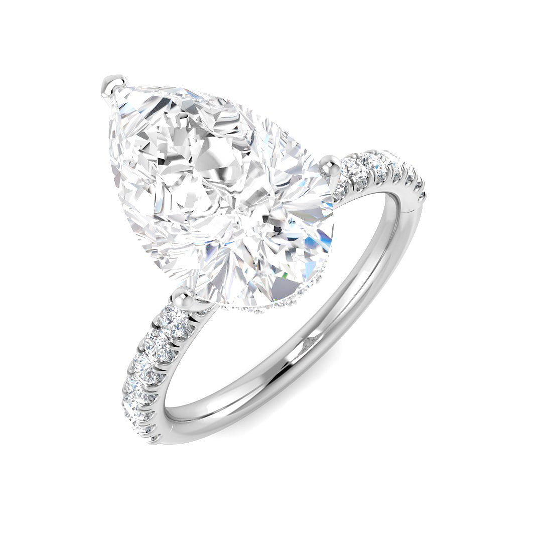 Platinum Pear Lab Grown Diamond Ring 1