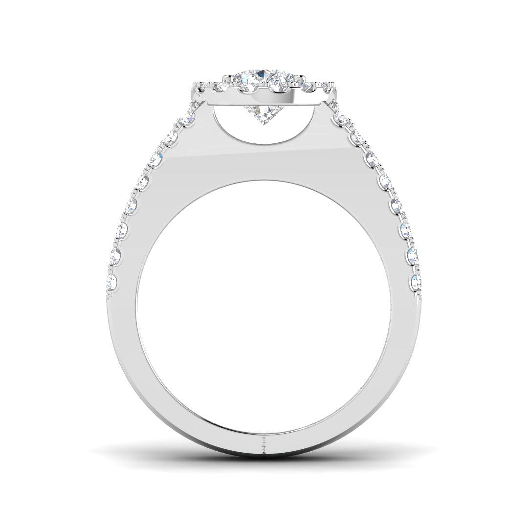 9ct White Gold Pear Lab Grown Diamond Ring 2