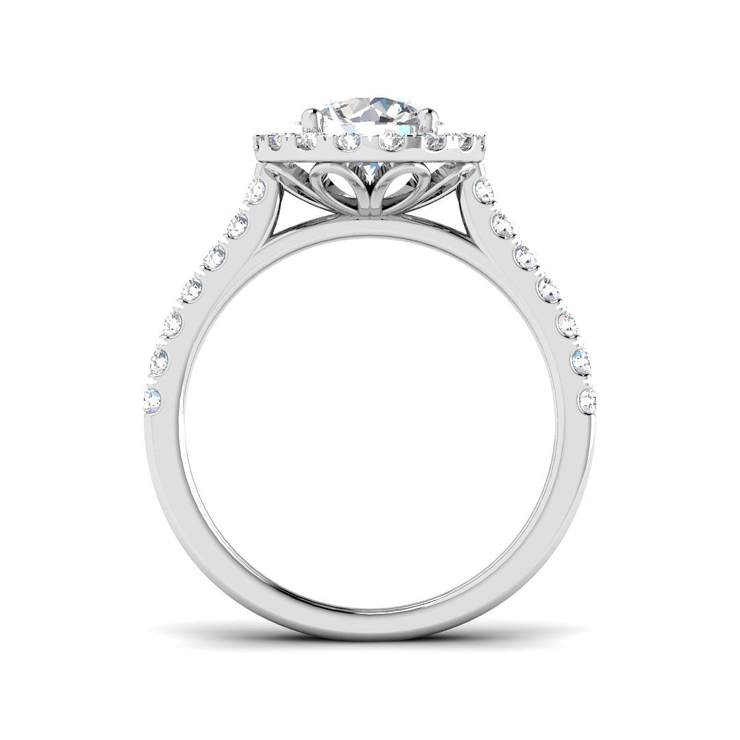 9ct White Gold Round Lab Grown Diamond Ring 2