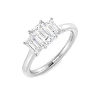 9ct White Gold Emerald Cut Lab Grown Diamond Ring 1