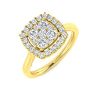 9ct Yellow Gold Round Lab Grown Diamond Ring 1