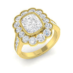9ct Yellow Gold Cushion Cvd Old Cut Ring 1