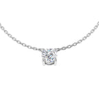 9ct White Gold Round Lab Grown Diamond Necklace 1