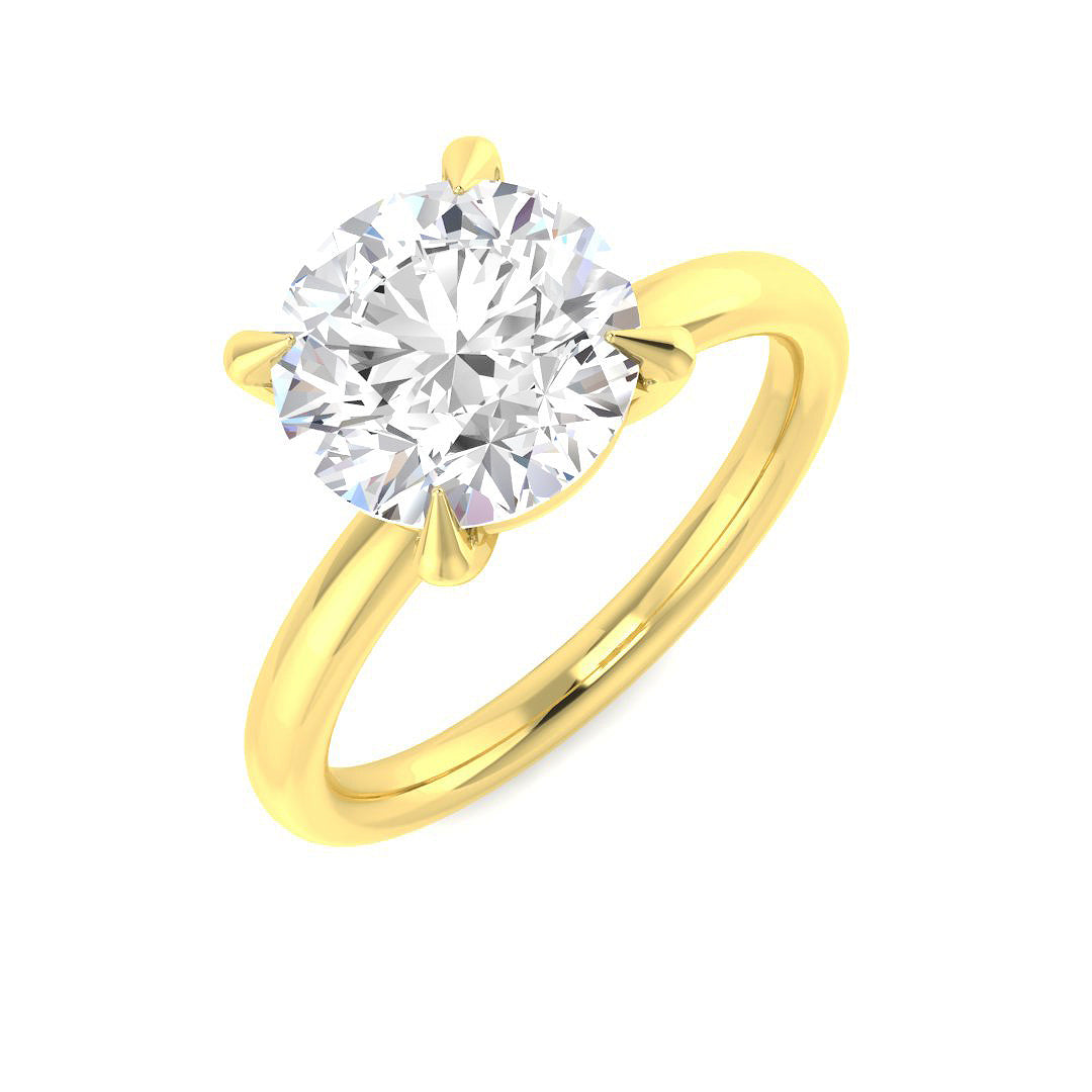 18ct Yellow Gold Round Lab Grown Diamond Ring 1