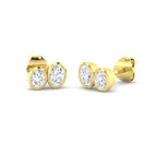 9ct Yellow Gold Oval Lab Grown Diamond Earrings 1