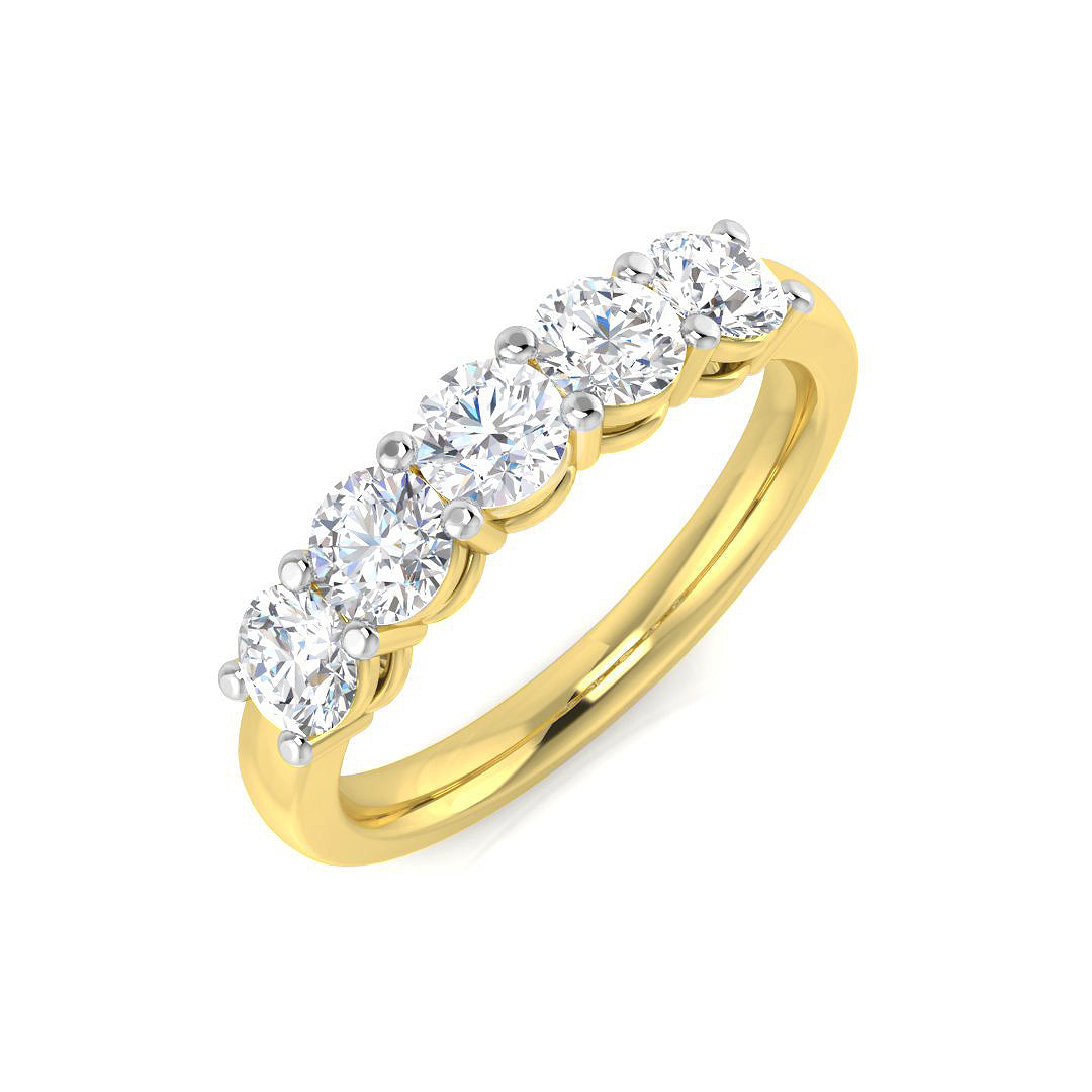 9ct Yellow Gold Round Lab Grown Diamond Ring 1