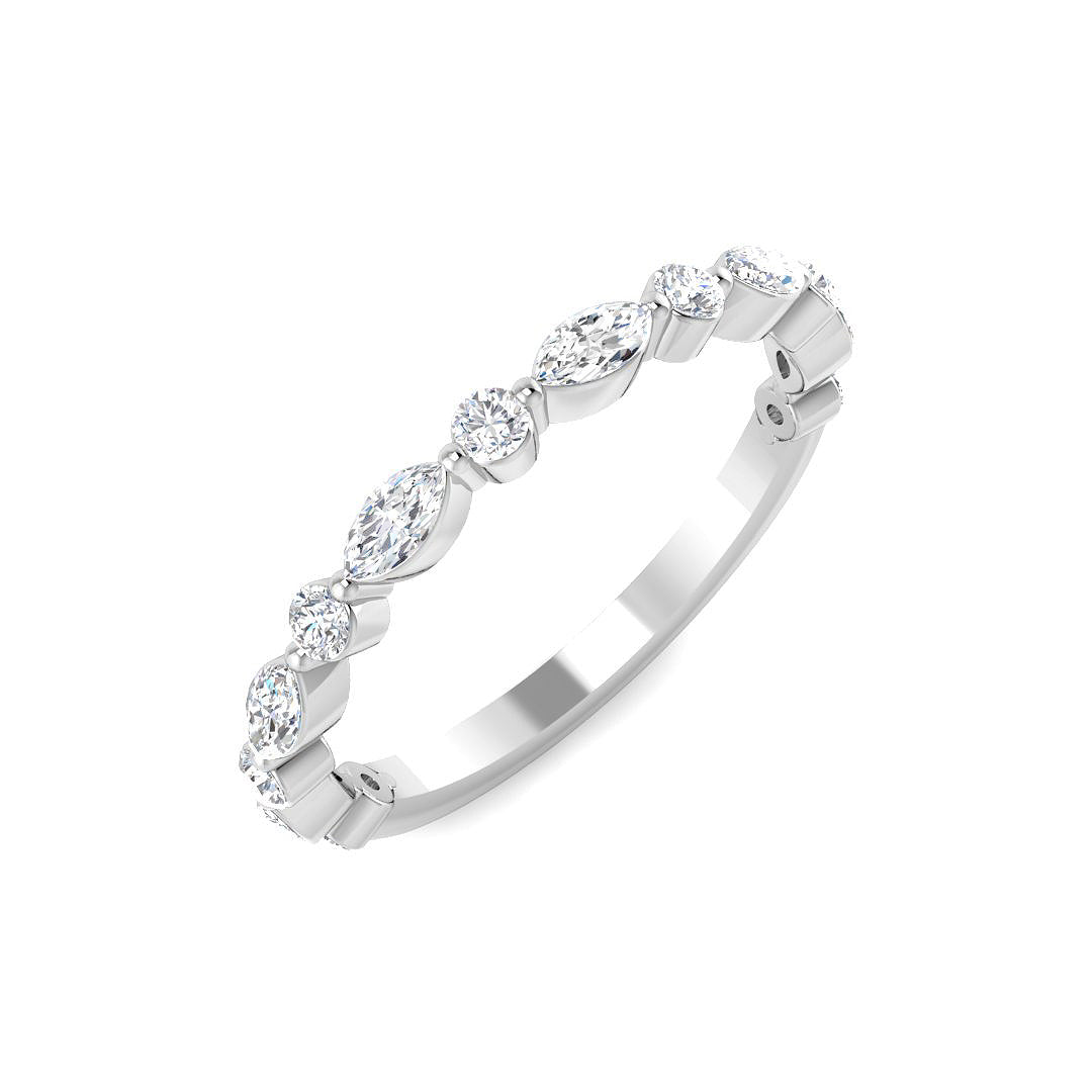 9ct White Gold Marquise Lab Grown Diamond Ring 1