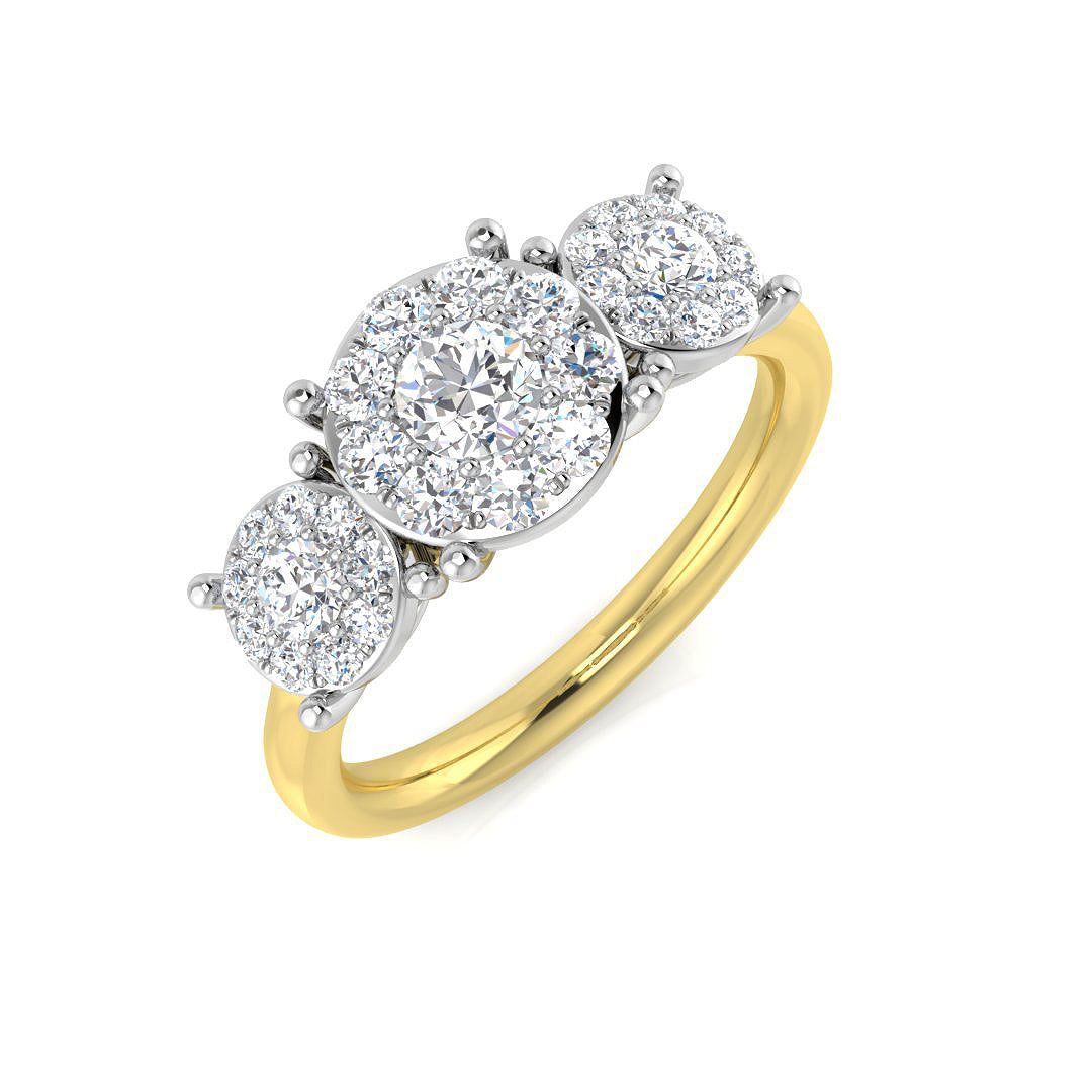 9ct Two Tone Round Lab Grown Diamond Ring 1