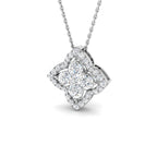 9ct White Gold Round Lab Grown Diamond Pendant 1