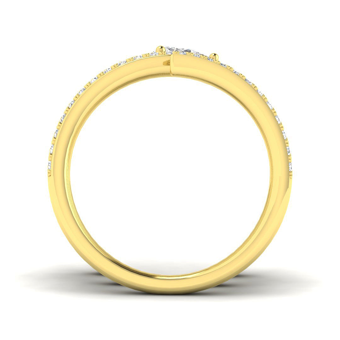 9ct Yellow Gold Pear Lab Grown Diamond Ring 2