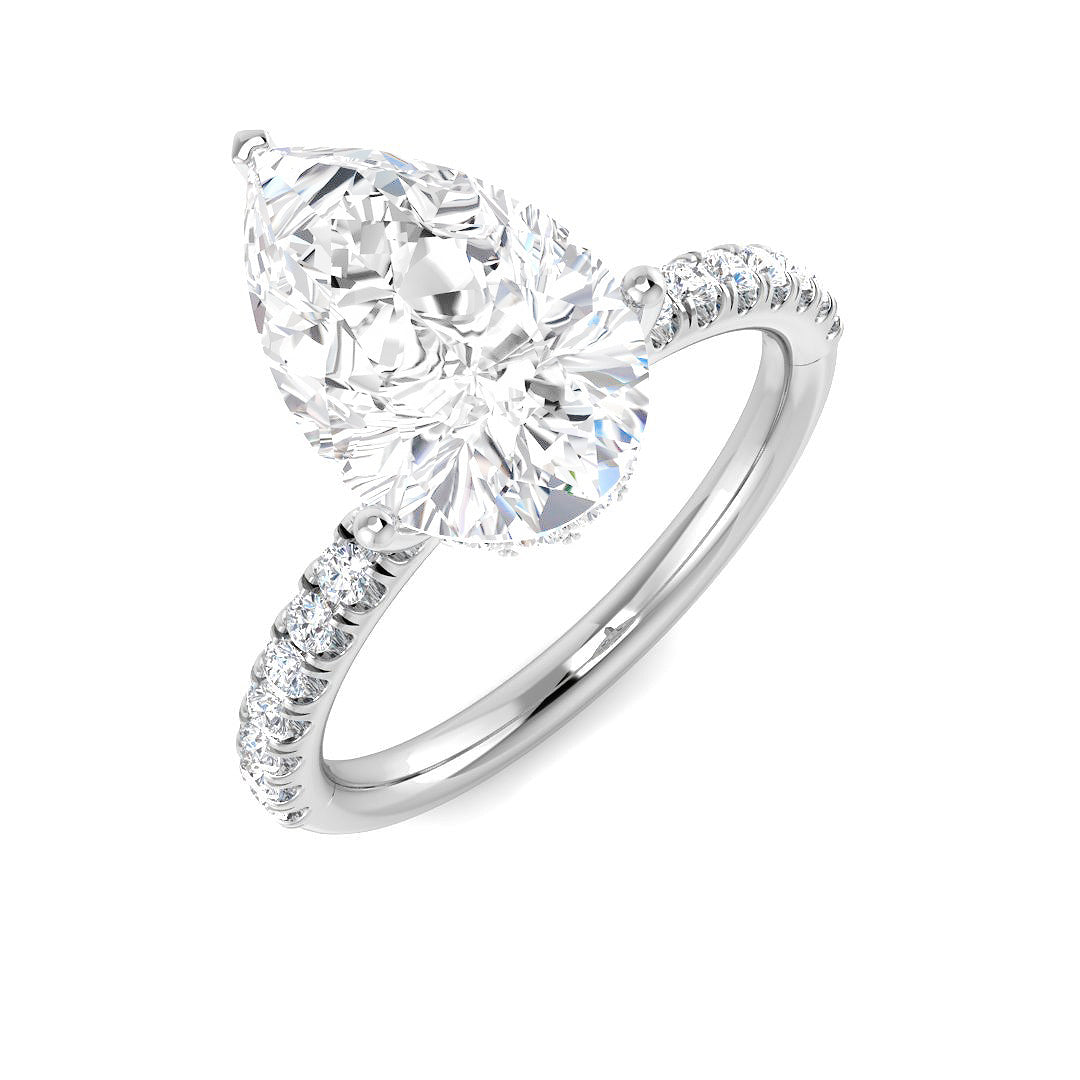 Platinum Pear Lab Grown Diamond Ring 1