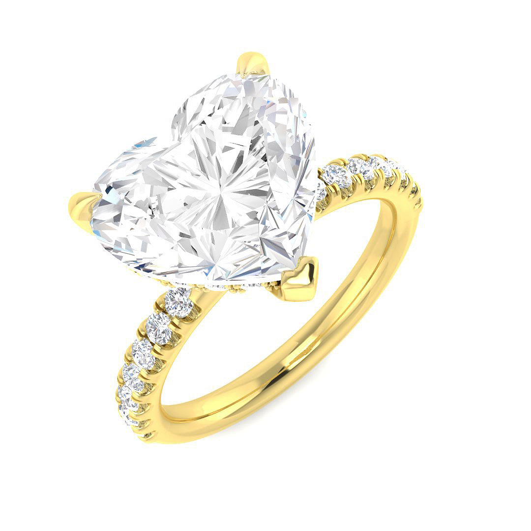 9ct Yellow Gold Heart Lab Grown Diamond Ring 1