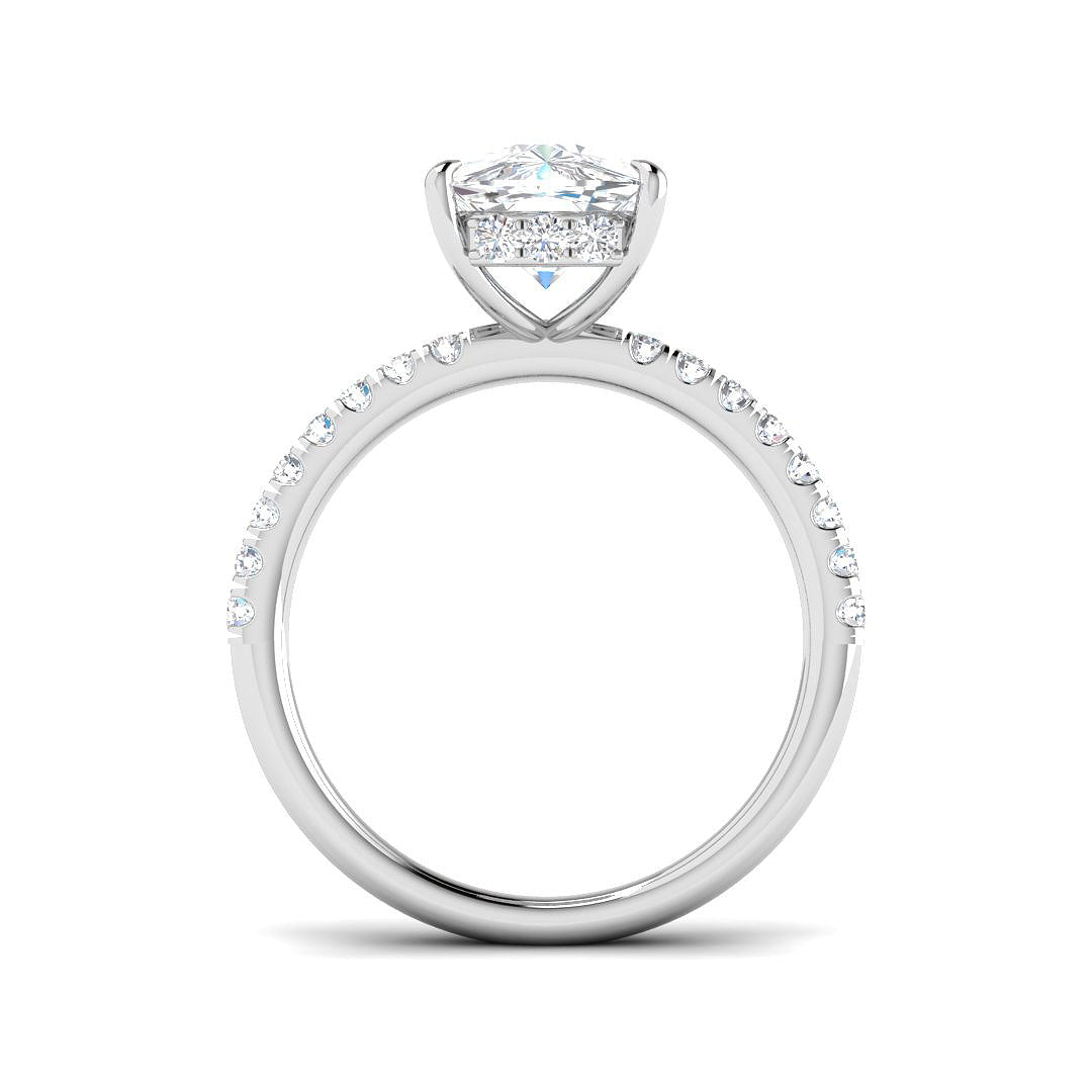 9ct White Gold Cushion Lab Grown Diamond Ring 2