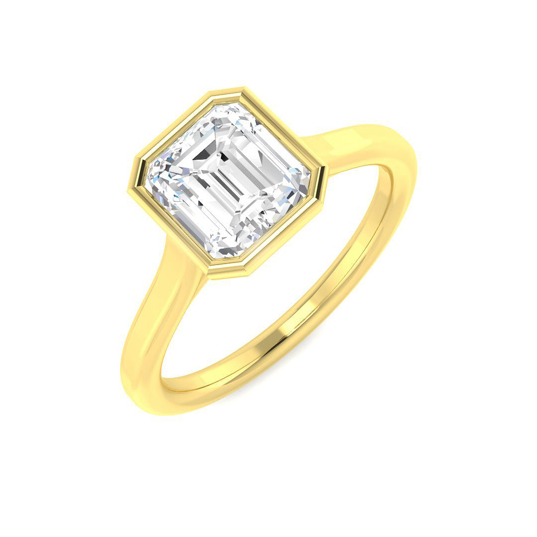 9ct Yellow Gold Radiant Lab Grown Diamond Ring 1