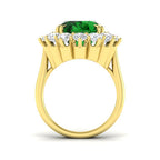 18ct Yellow Gold Oval Emerald and Diamond Ring 2