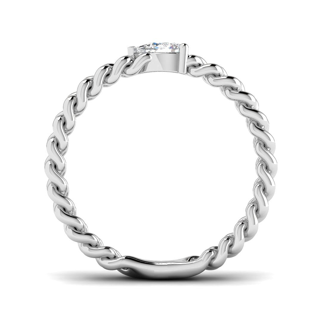 9ct White Gold Pear Lab Grown Diamond Ring 2