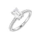 9ct White Gold Emerald Cut Lab Grown Diamond Ring 1