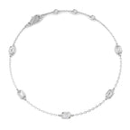 9ct White Gold Emerald Cut Lab Grown Diamond Bracelet 1
