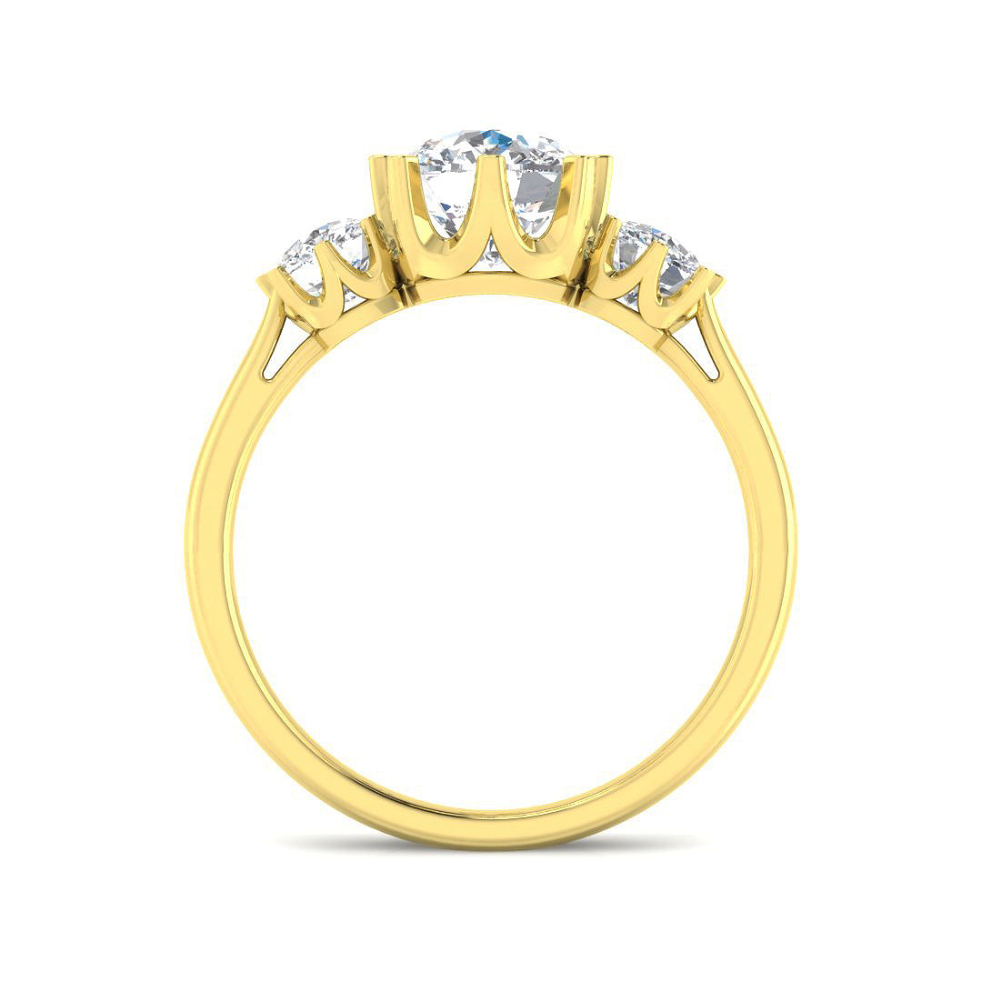 9ct Two Tone Cushion Cvd Old Cut Ring 2