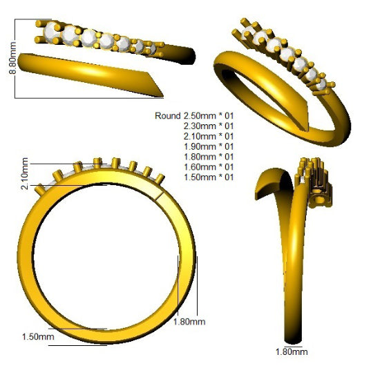 9ct Yellow Gold Round Lab Grown Diamond Ring 3