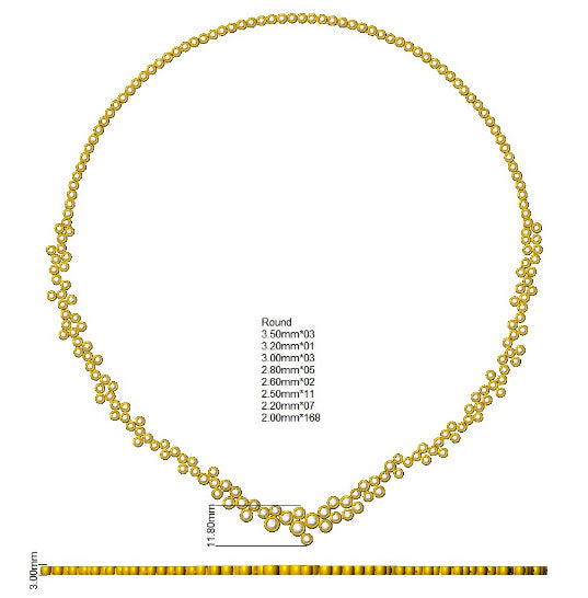 9ct White Gold Round Lab Grown Diamond Necklace 2