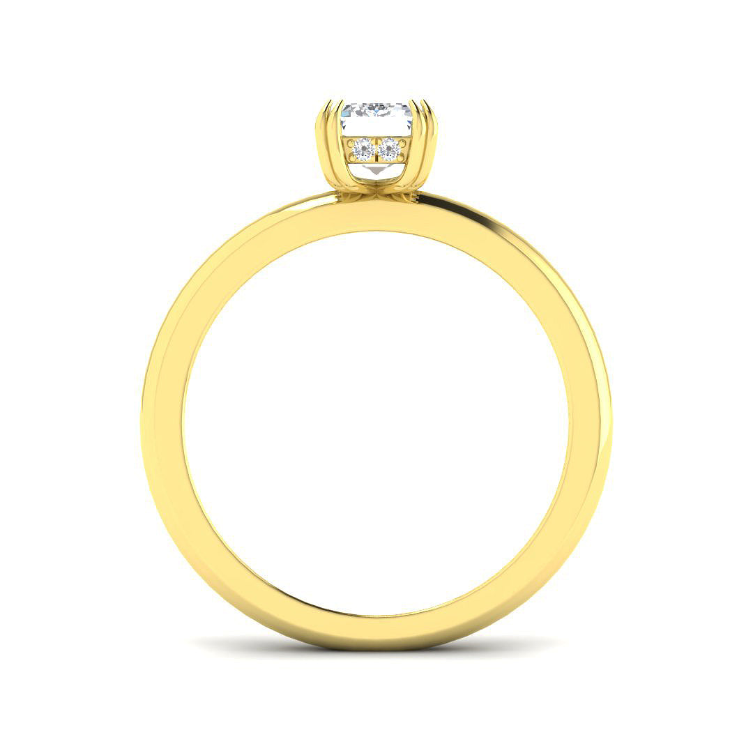 18ct Yellow Gold Emerald Cut Lab Grown Diamond Ring 2