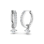 9ct White Gold Round Lab Grown Diamond Earrings 1