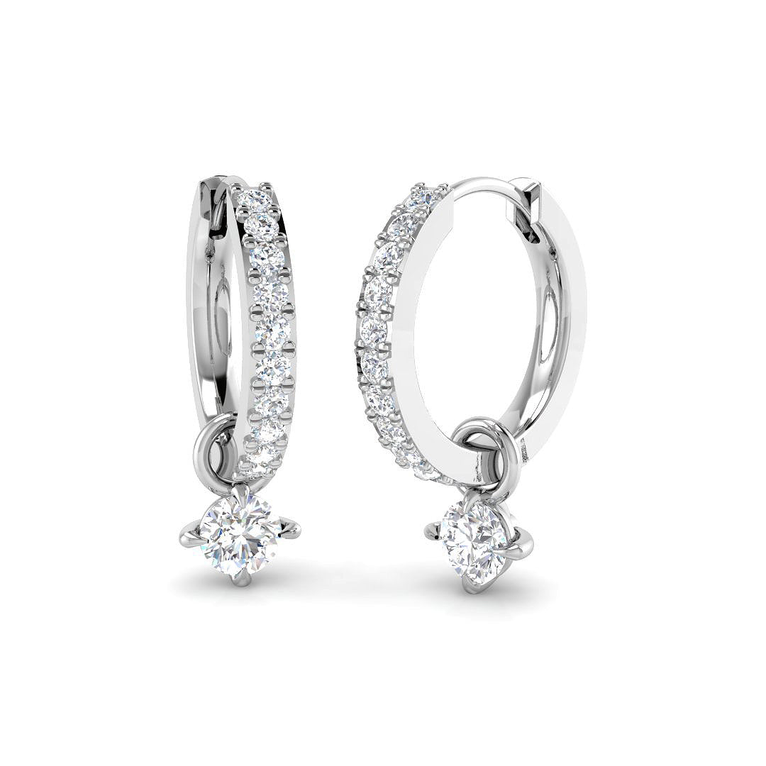 9ct White Gold Round Lab Grown Diamond Earrings 1